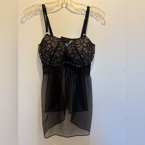 Victoria's Secret Black Chemise with Lace Detail